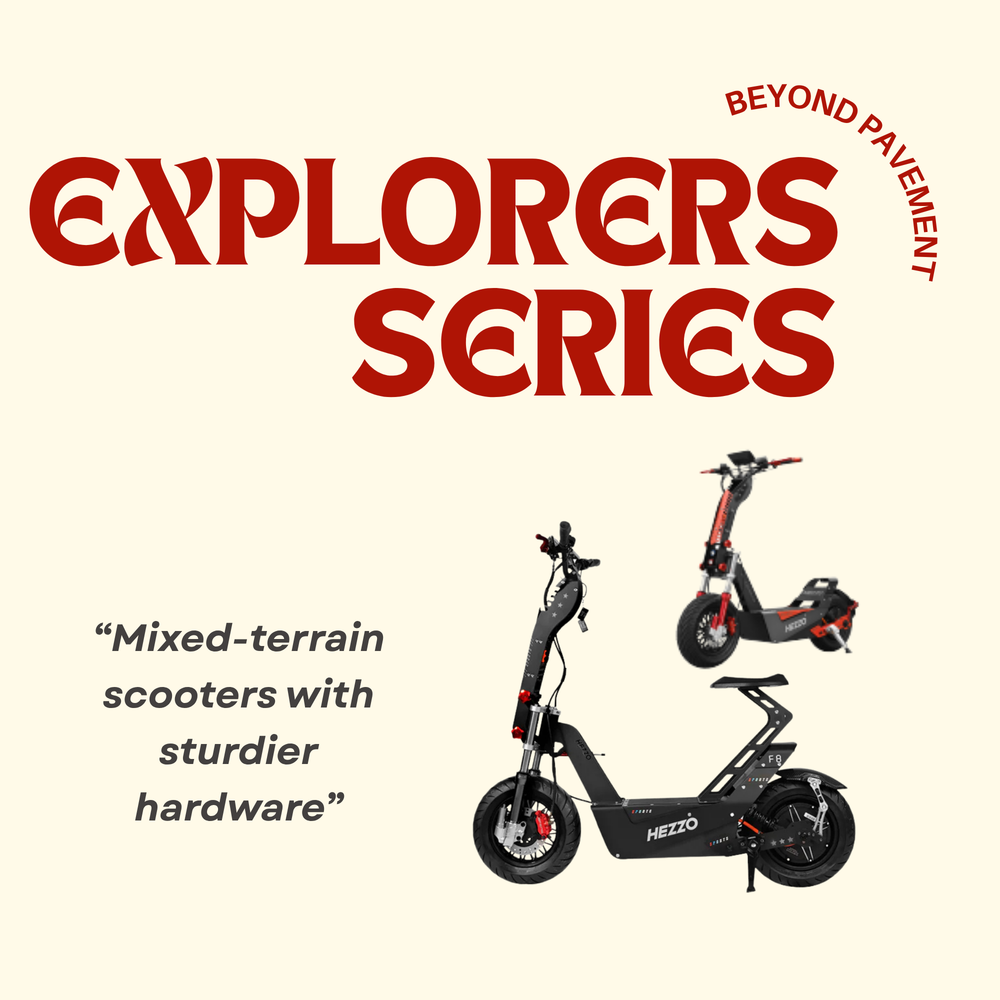MotionPapa Explorers Series collection cover for mixed-terrain electric scooter routes