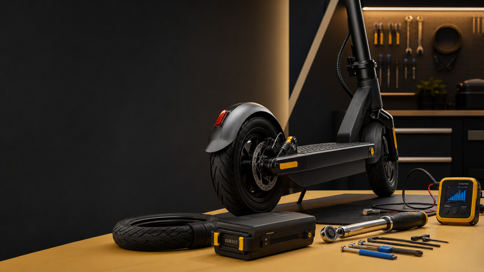 Electric scooter service and diagnostic workspace